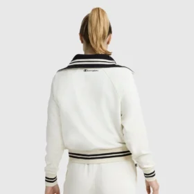 Blusa Pitcher de cuello alto con cremallera completa, C Logo