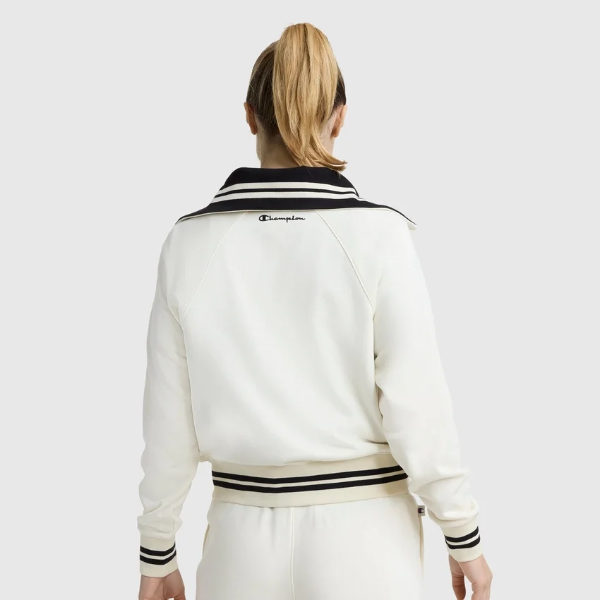 Blusa Pitcher de cuello alto con cremallera completa, C Logo