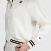 Blusa Pitcher de cuello alto con cremallera completa, C Logo