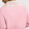 Blusa Pitcher de cuello alto con cremallera completa, C Logo