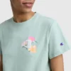 Camiseña con gráfico «C» en malla floral, C Logo
