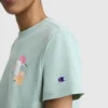 Camiseña con gráfico «C» en malla floral, C Logo