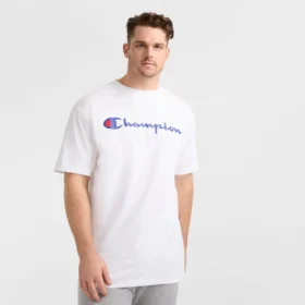 Camiseta clásica con diseño gráfico, Script Logo - Tallas grandes y altas