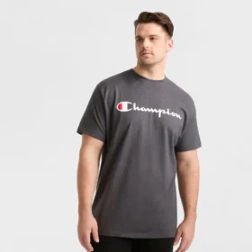 Camiseta clásica con diseño gráfico, Script Logo - Tallas grandes y altas
