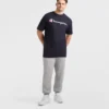 Camiseta clásica con diseño gráfico, Script Logo - Tallas grandes y altas