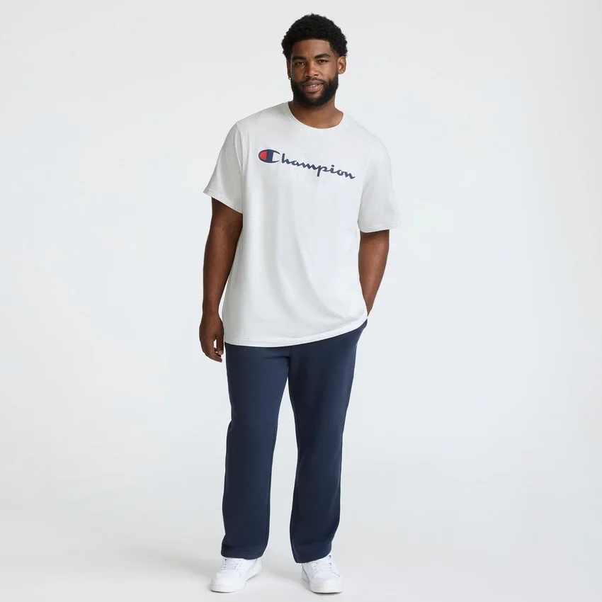Camiseta clásica con diseño gráfico, Script Logo - Tallas grandes y altas