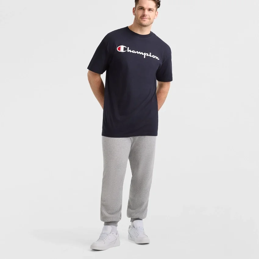 Camiseta clásica con diseño gráfico, Script Logo - Tallas grandes y altas