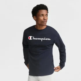 Camiseta clásica de manga larga con gráfico, Script Logo