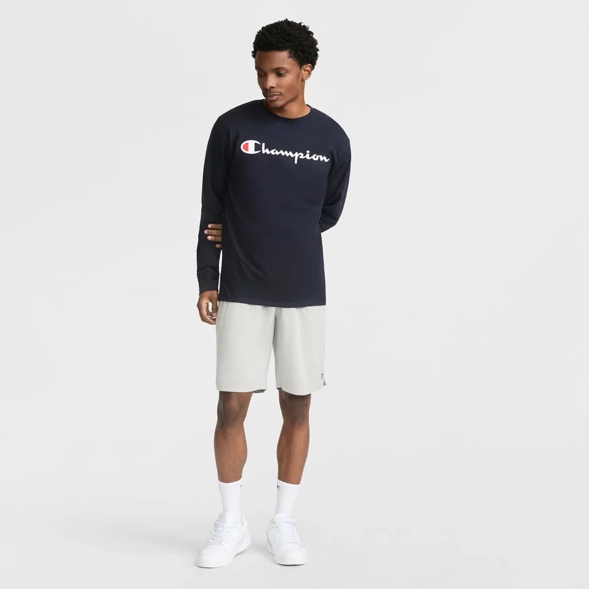 Camiseta clásica de manga larga con gráfico, Script Logo