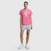 Camiseta con diseño gráfico de ramo pintado, C Logo