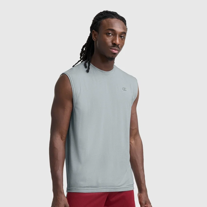 Camiseta deportiva de cuello redondo y corte atlético, con Script Logo