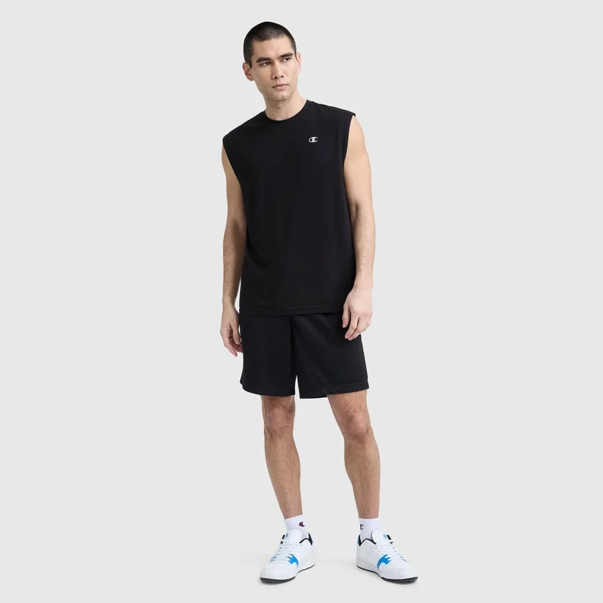 Camiseta deportiva de cuello redondo y corte atlético, con Script Logo