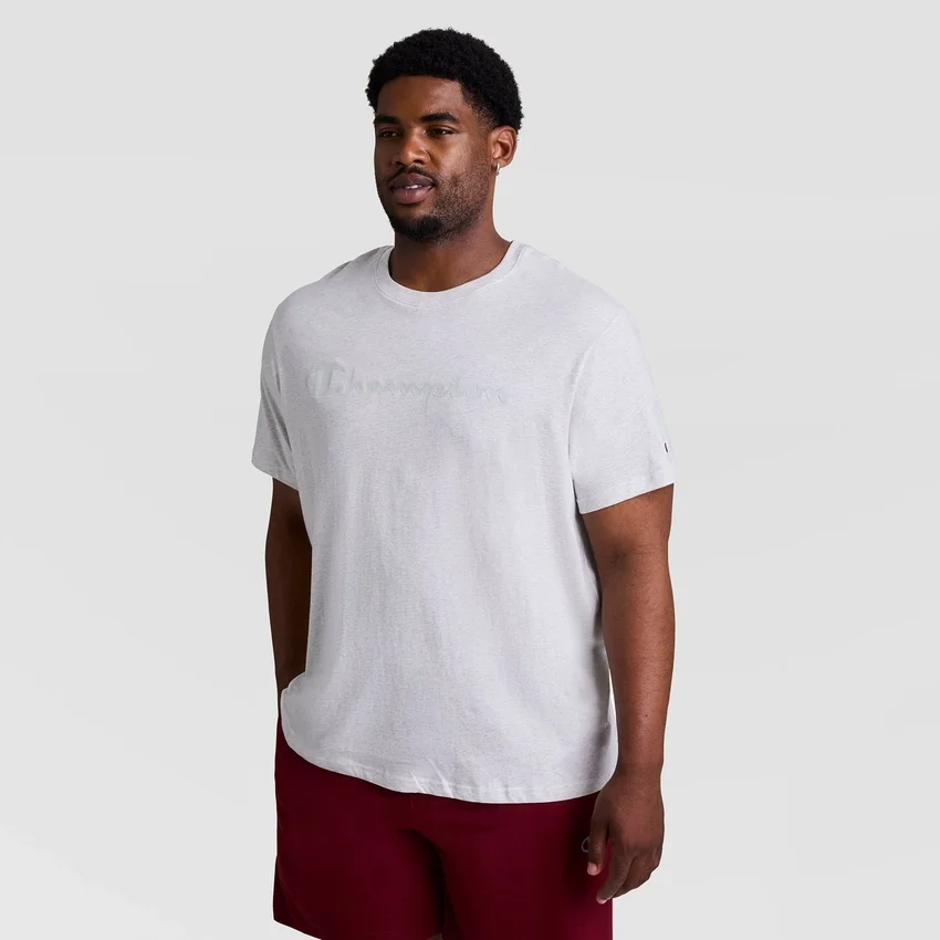 Camiseta gráfica clásica, Script Logo en letra cursiva del mismo tono - Tallas grandes y altas