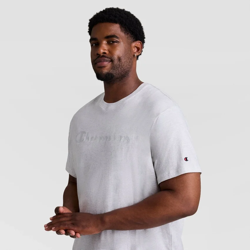 Camiseta gráfica clásica, Script Logo en letra cursiva del mismo tono - Tallas grandes y altas