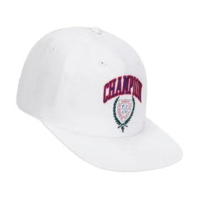 Gorra ajustable de visera plana con escudo de laurel