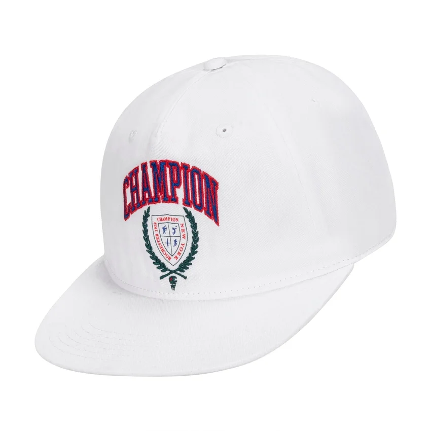 Gorra ajustable de visera plana con escudo de laurel