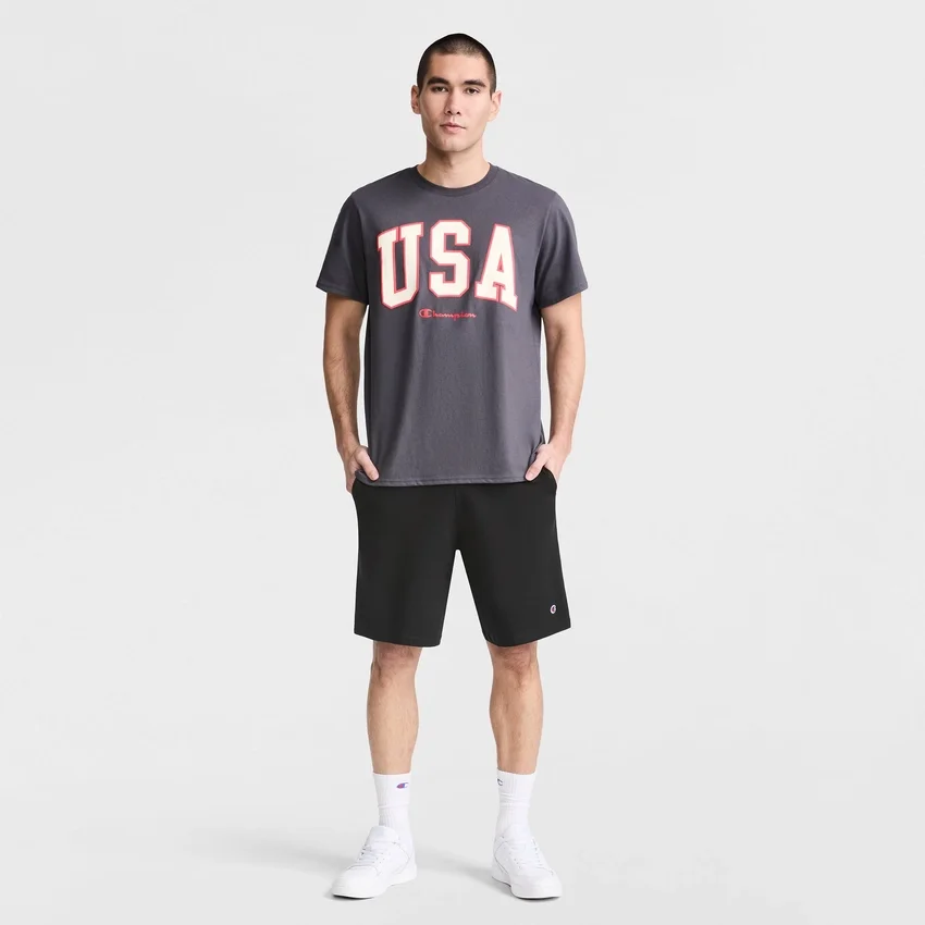 Pantalones cortos ligeros de 9" para estar en casa, con parche del logotipo C Logo