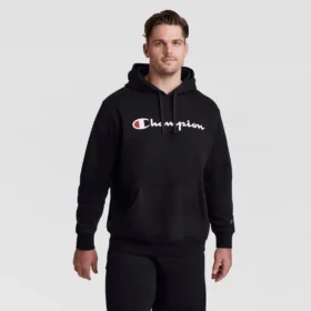 Sudadera con capucha Powerblend, Script Logo completo en letras — Tallas grandes y altas