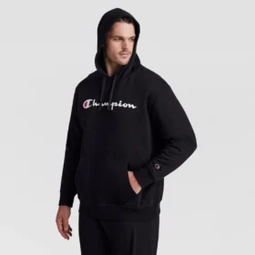 Sudadera con capucha Powerblend, Script Logo completo en letras — Tallas grandes y altas