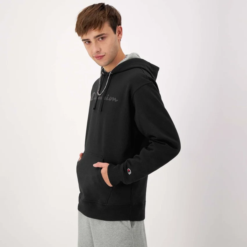 Sudadera con capucha Powerblend, Script Logo en letra cursiva del mismo tono