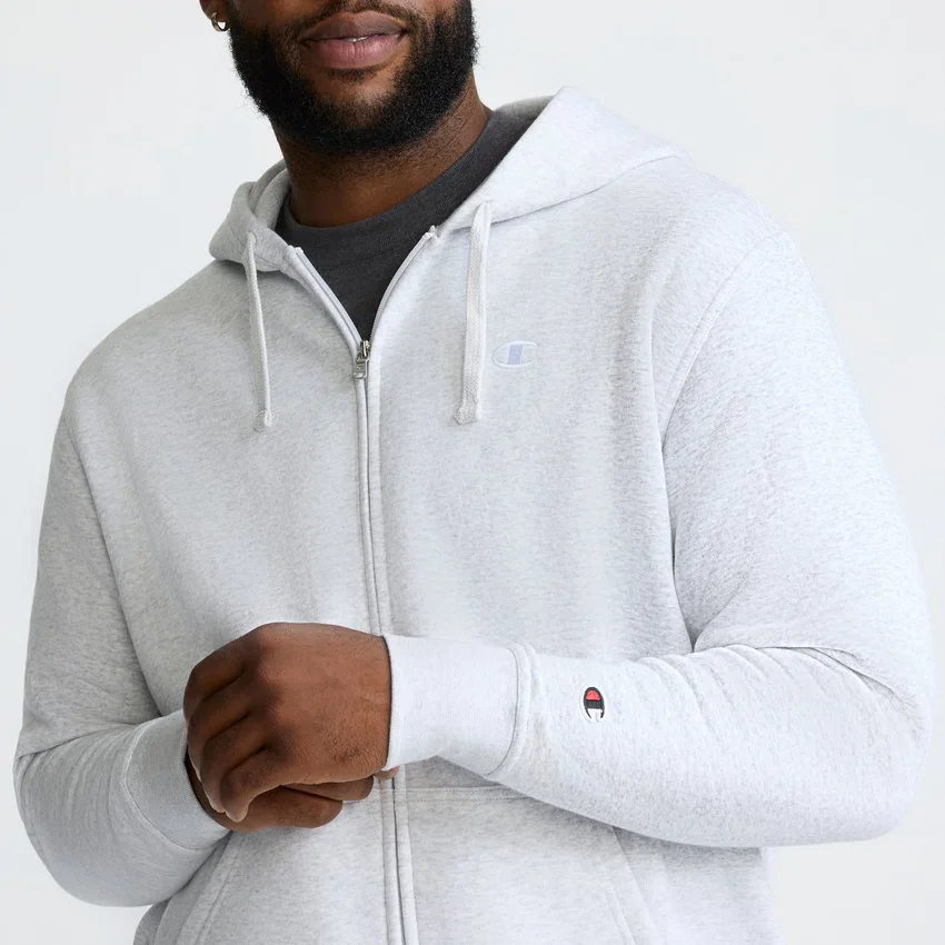 Sudadera con capucha y cremallera completa Powerblend, C Logo - Tallas grandes y altas