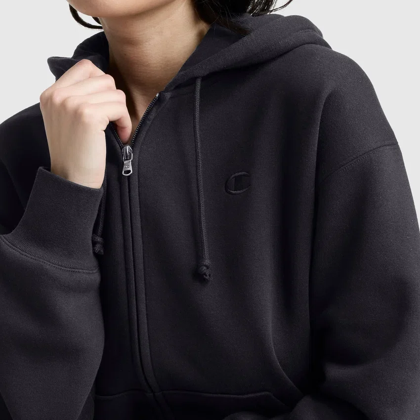 Sudadera con capucha y cremallera de felpa Powerblend, C Logo