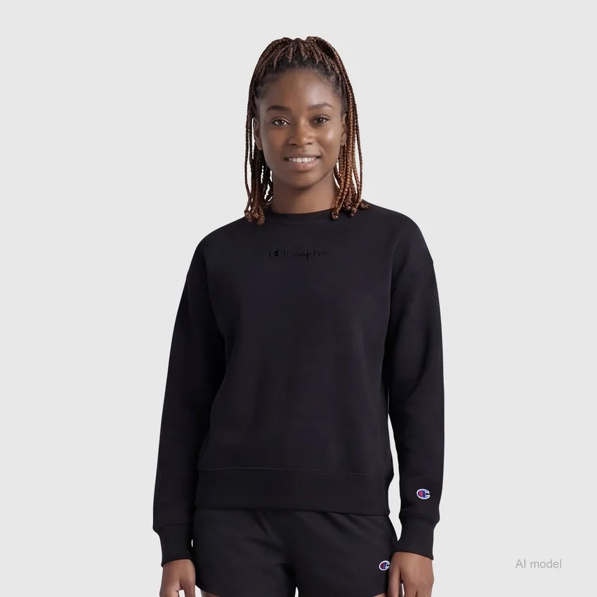Sudadera de cuello redondo Powerblend, con Script Logo bordado en letra cursiva