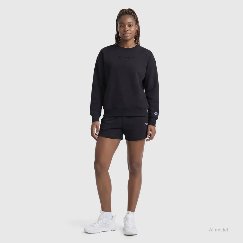 Sudadera de cuello redondo Powerblend, con Script Logo bordado en letra cursiva
