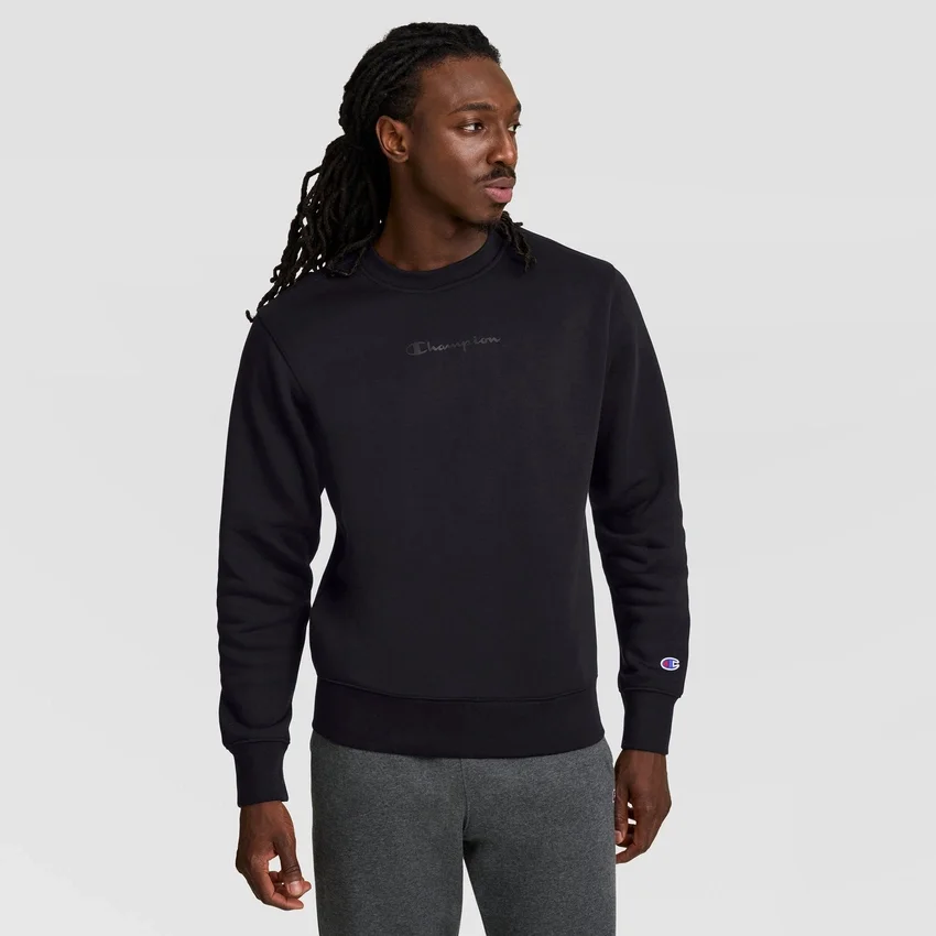 Sudadera de cuello redondo Powerblend, con Script Logo en letra cursiva del mismo tono