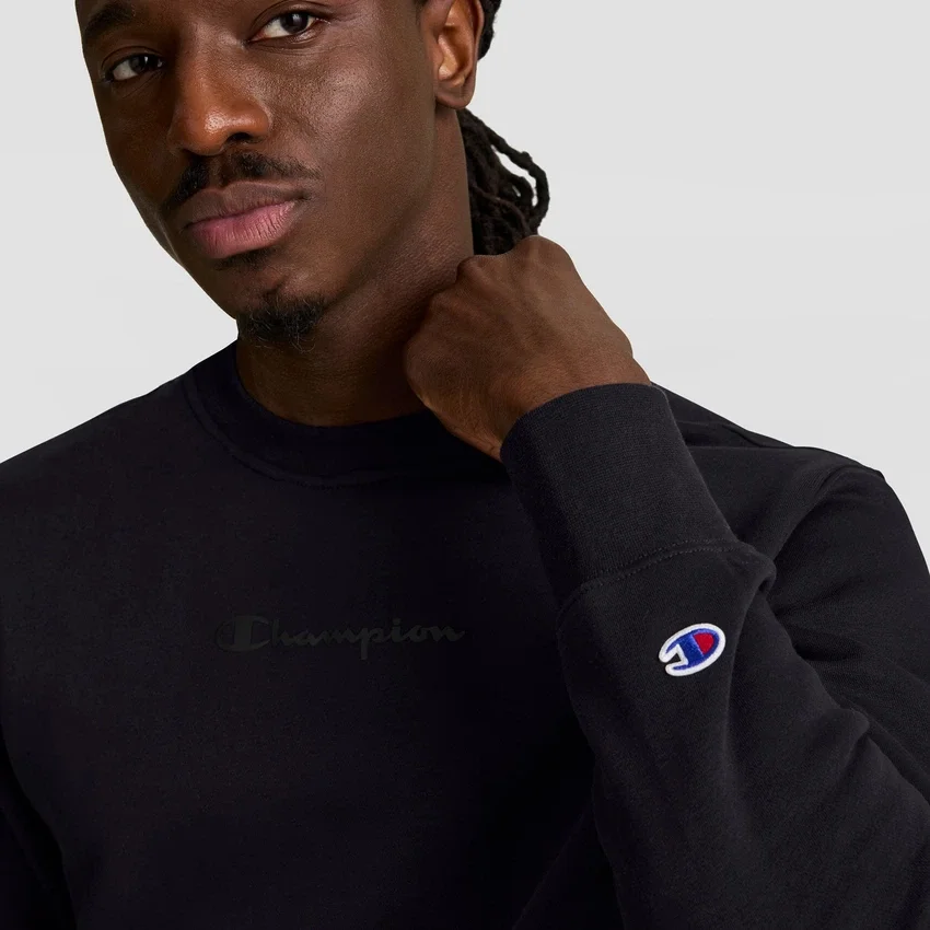 Sudadera de cuello redondo Powerblend, con Script Logo en letra cursiva del mismo tono