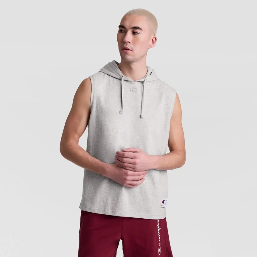 Sudadera sin mangas con capucha, C Logo bordado