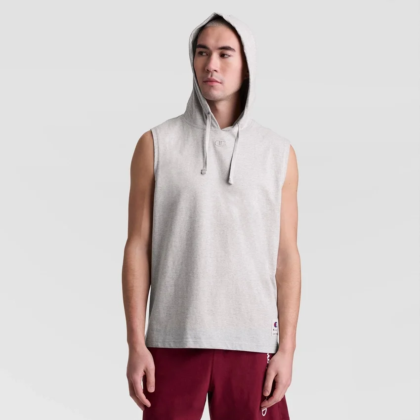 Sudadera sin mangas con capucha, C Logo bordado