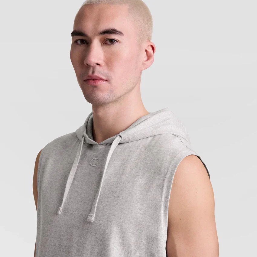 Sudadera sin mangas con capucha, C Logo bordado